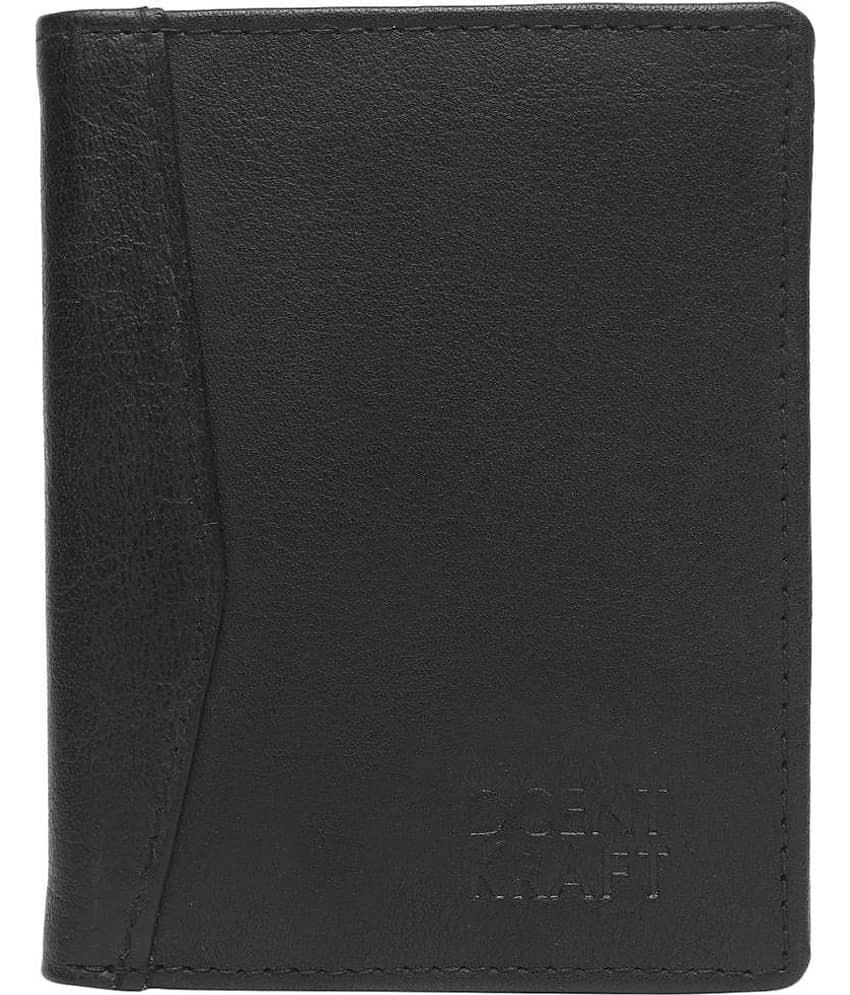DCENT KRAFT Black Leather Men's Two Fold Wallet ( Pack of 1 )