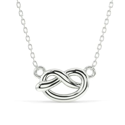 Dainty Knot Necklace WHITE GOLD