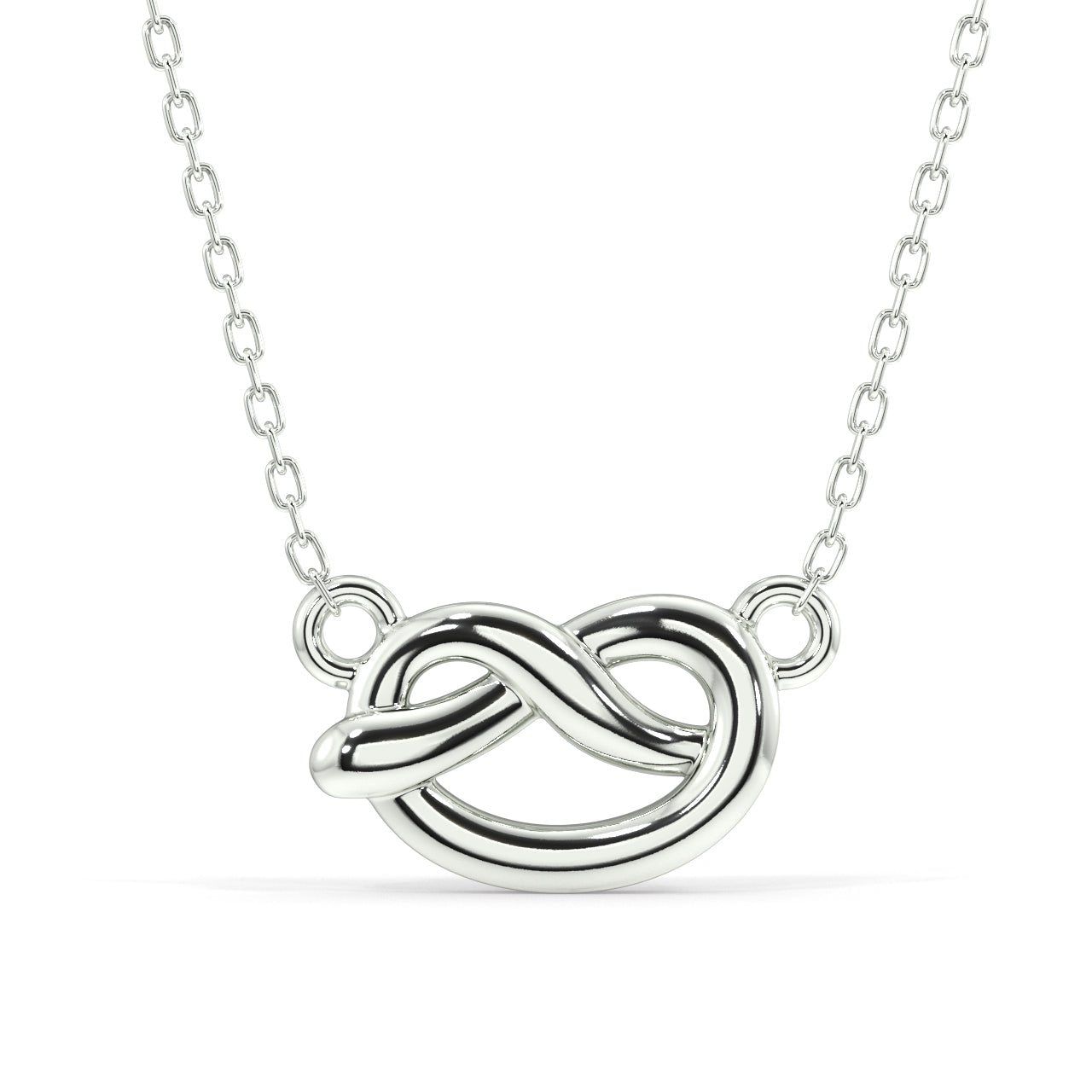 Dainty Knot Necklace WHITE GOLD