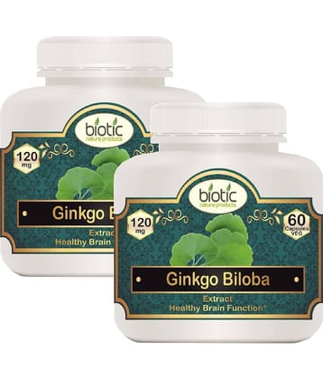 Biotic Ginkgo Biloba Capsules 120mg Extract Capsule 120 no.s Pack of 2