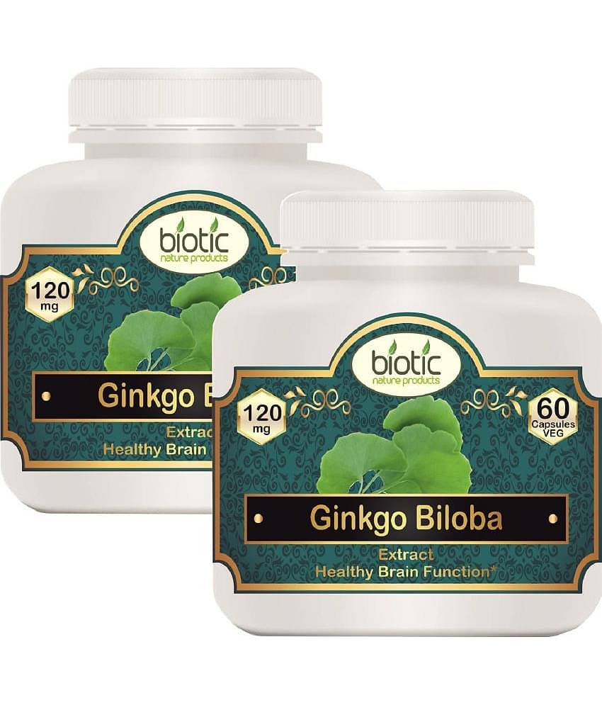 Biotic Ginkgo Biloba Capsules 120mg Extract Capsule 120 no.s Pack of 2