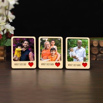 Personalised | Worlds Best Dad | Dadu | Nanu Fridge Magnets - Set of 3