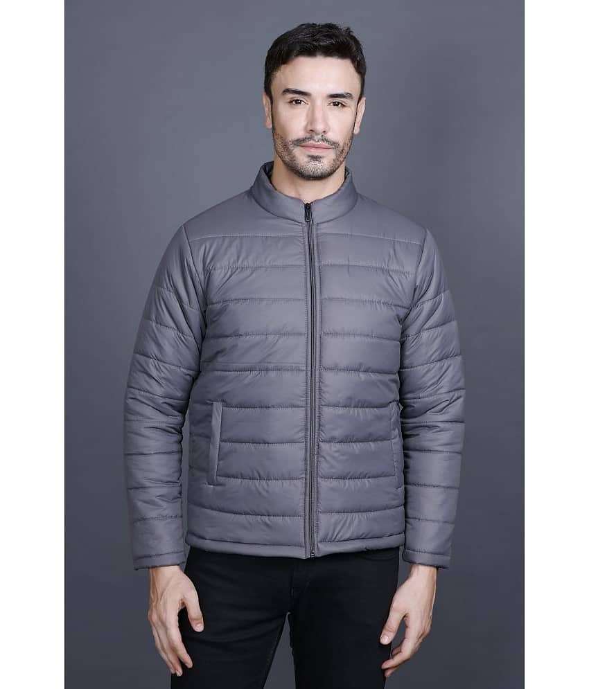 Zeffit Polyester Men's Quilted & Bomber Jacket - Grey ( Pack of 1 )