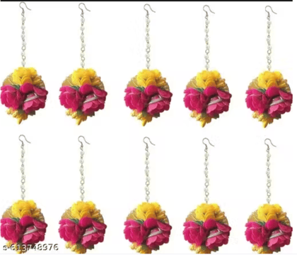 Floral Gotta Patti Maang TIkka for Haldi Ceremony/Bride/Baby Shower Engagement Wedding Maangtikka for Women & Girls Ethnic and Traditional Gota and Flower Jewellery.