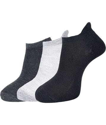 Dollar Cotton Blend Men's Self Design Dark Grey Ankle Length Socks ( Pack of 3 )