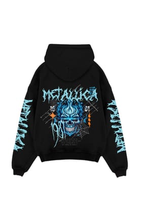 Metallica Designed Oversized Hoodie-S / Black