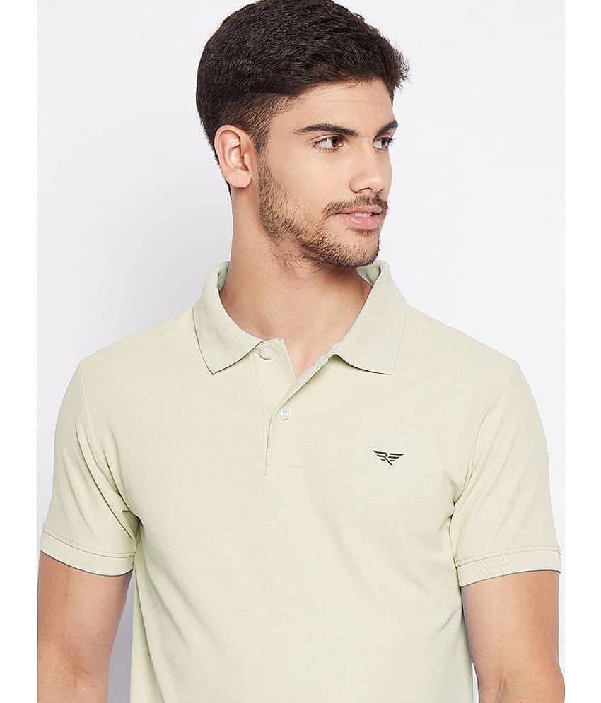 Riss Pack of 1 Polyester Regular Fit Solid Half Sleeves Men's Polo T Shirt ( Beige )