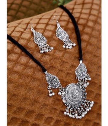 Sunhari Jewels Silver Alloy Necklace Set ( Pack of 1 ) - Silver