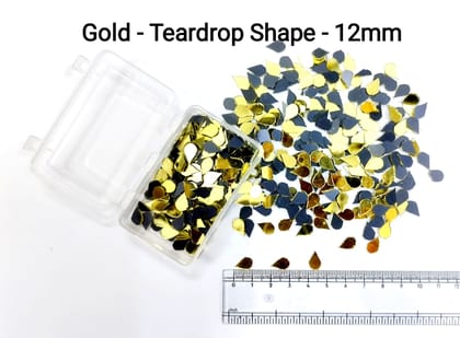 Gold Mirror Cutouts for Lippan Art - Teardrop Shape - 12mm - Select Your Quantity