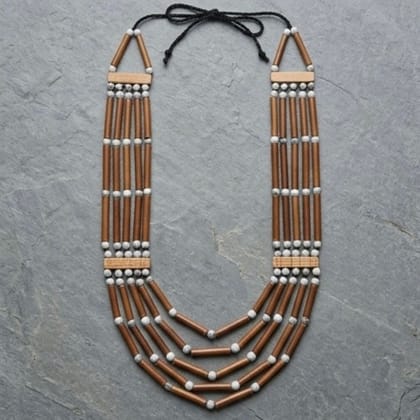 Tribal Handcrafted Wooden Tiered Necklace Tribal Handcrafted Wooden Tiered Necklace