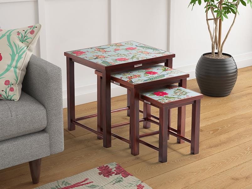 India Circus Feathered Garden Nesting Table - By Krsnaa Mehta
