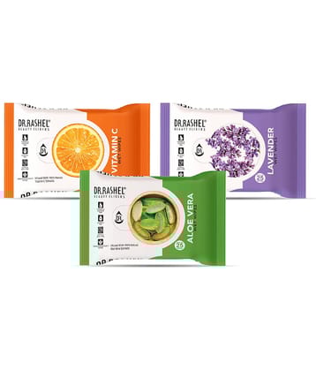 DR.RASHEL Vitamin C, Aloe Vera, Lavender Wet Wipes ( 75 Pcs ) Pack of 3