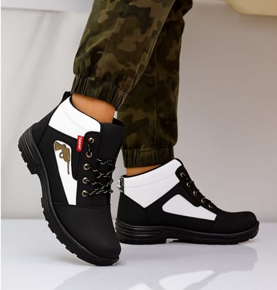 WUGO::Latest Fabulous Men Solid  Faux Leather Gun Boots | Stylish Lace-up Casual Boots with PVC Sole For Men's & Boys (Free Home Delivery)