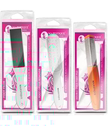 Majestique Double-Sided Foot File for Callus Removal, Smooth Feet for Adult - 3 Pcs Color May Vary