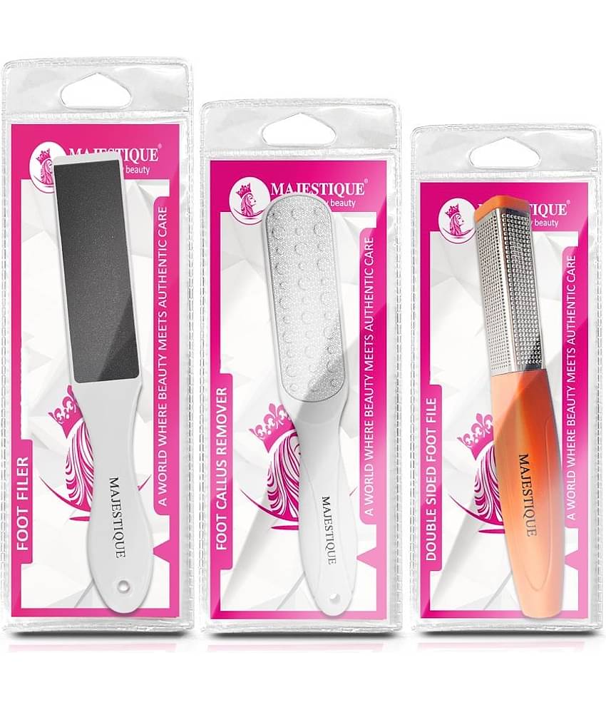 Majestique Double-Sided Foot File for Callus Removal, Smooth Feet for Adult - 3 Pcs Color May Vary