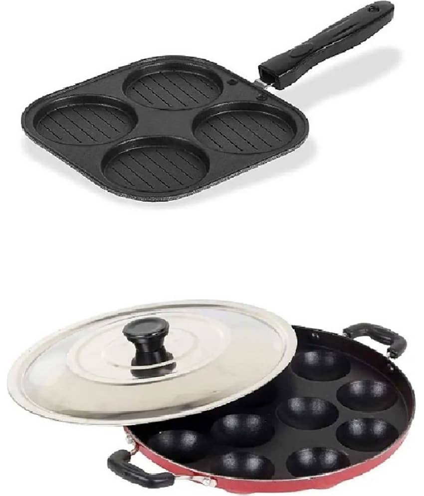 Dynore - Aluminium Black Non-Stick Cookware Sets ( Set of 2 )