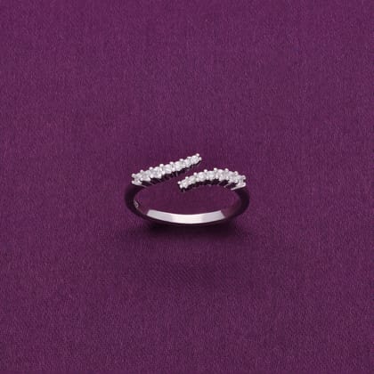 Trendy Zircon Diamond Minimal Silver Ring-White Stone / Silver / US 5 (15.6 mm Diameter)