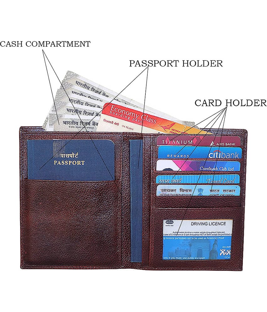 Style 98 Genuine Leather Maroon Passport Holder