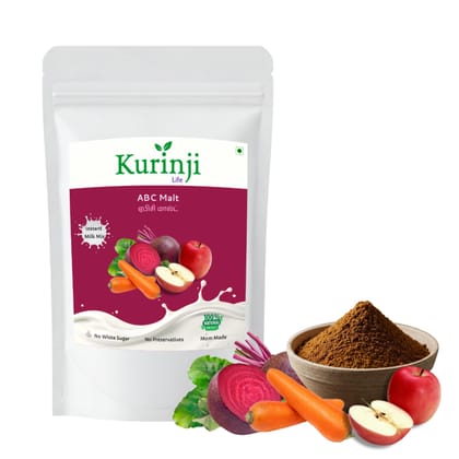 Kurinji Life ABC Malt (Apple, Beetroot, Carrot) – Instant Health Drink | Boosts Immunity, Enhances Vision, Improves Digestion & Supports Skin Health | Rich in Vitamins, Fiber & Antioxidants | 200g