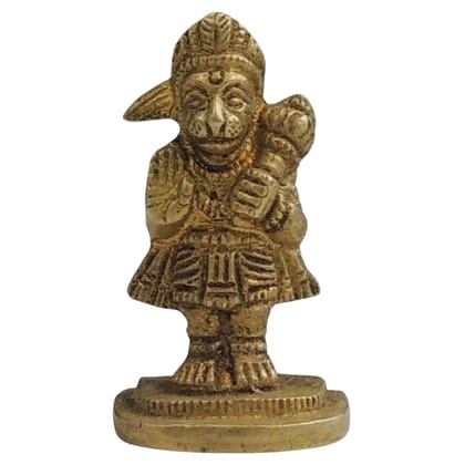 Brass Hanuman Ji God Idol Statue | Home Mandir Murti, Height : 2.2 Inch (BSMAS1273 C)