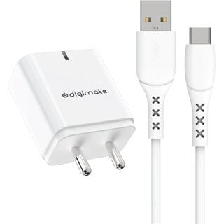 Digimate Quick Charge 15W 2.4A Wall Charger With Type C Cable (White-DG-ADP-1002)