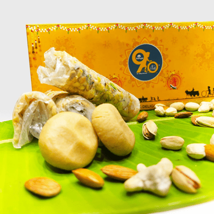 Kova(Doodh Peda) Dryfruits Putharekulu [10 Pcs] 