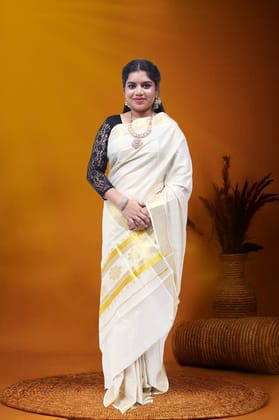 MK-999.2 GOLD TISSUE SAREE 6.25 MTR