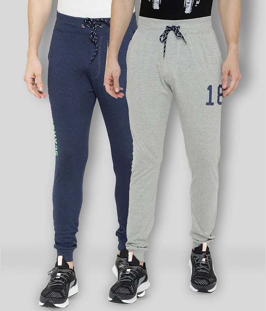 Ardeur - Multicolor Cotton Blend Men's Joggers ( Pack of 2 )