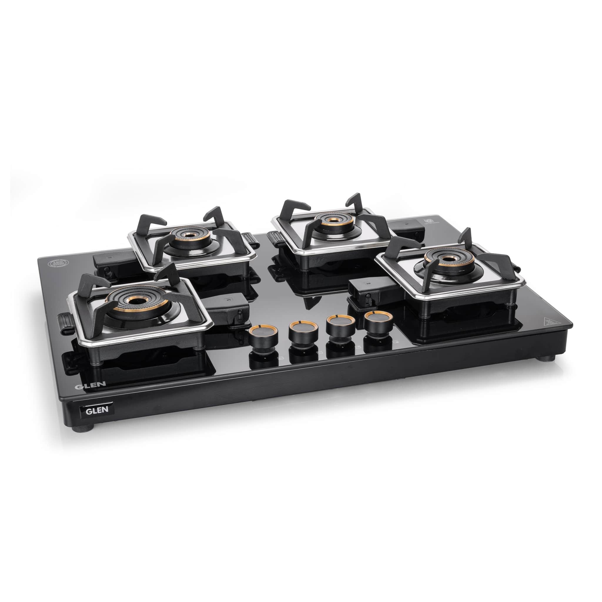 4 Burner Swift Glass Gas Stove with Multi Ring Forged Brass Burners (CT1044GTBLSWIFT)