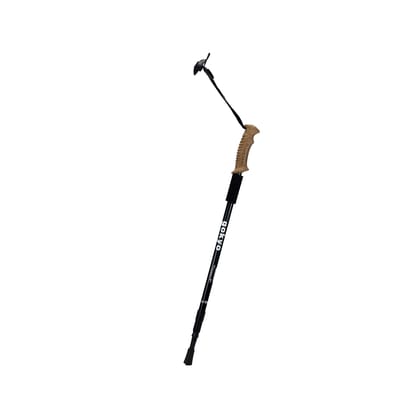 Kaza Collapsible Trekking Pole: Durable and Lightweight Aluminum Alloy Trekking Pole with Cork Handle Grip for Outdoor Adventures (Colour - Black) by Total Sporting And Fitness Solutions Pvt Ltd