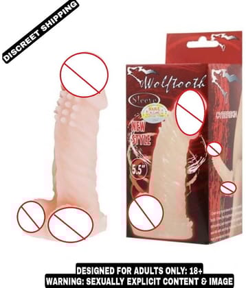 KAMAHOUSE Baile 5.5 Wolftooth Cyber-skin Penis Sleeve Washable & Reusable Delay & Extra Time Penis Sleeve For Men