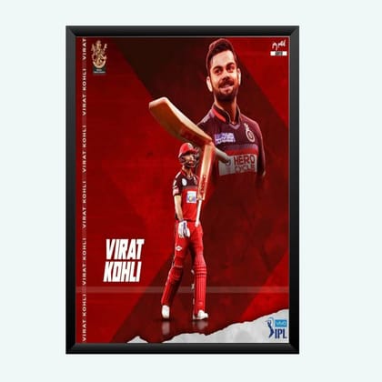 Nokkes Cricket IPL Virat kholi RCB Royal Challangers Team Photo Frame 8X12 Inch Size Photo Frame Photo Home Office_msd6