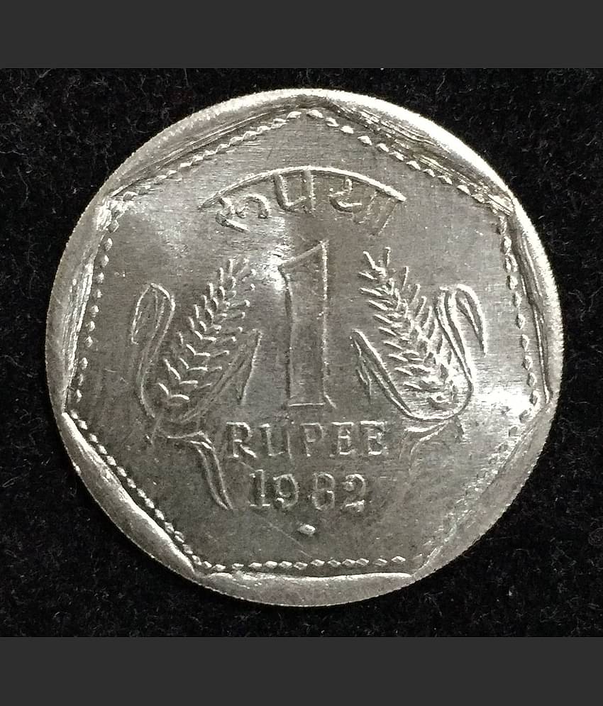 1 RUPEES 1982 BOMBAY MINT RARE DATE COIN