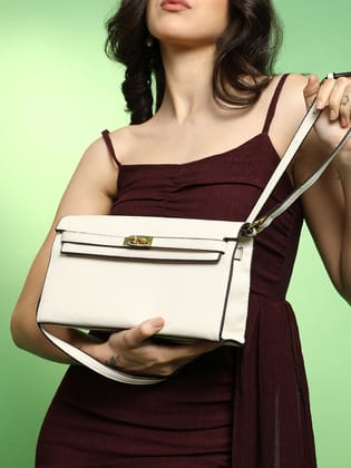 The Overlap Sling Bag - Powder White-Sling Bag