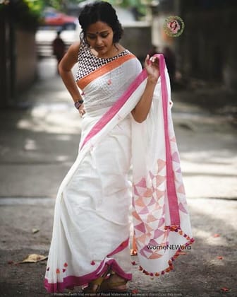 DESIGN LINEN DIGITAL PRINTED SAREE 1600