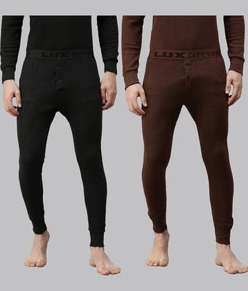 Lux Cottswool Pack of 2 Cotton Blend Thermal Bottoms For Men's ( Multicolor )