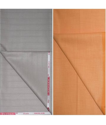 KUNDAN SULZ GWALIOR Yellow Cotton Blend Unstitched Shirts & Trousers ( 1 Pant & 1 Shirt Piece )