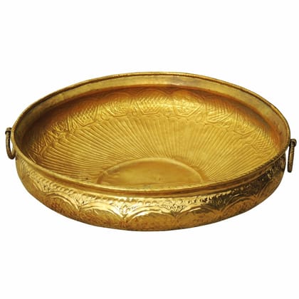 Brass Handwork Urli � Traditional Decorative Bowl, Diameter : 35 Inch (FMAS574 Y)