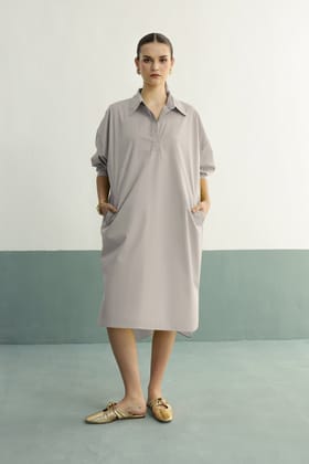 Lazy Sunday Tunic: Fog Grey-XS-M