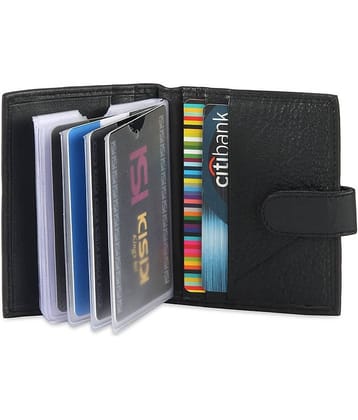 RFID Protected Genuine Black Leather 20 Slot Credit Card Holder