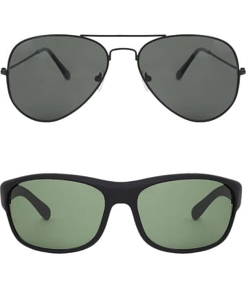 Kanny Devis - Black Wrap Around Sunglasses ( Pack of 2 )