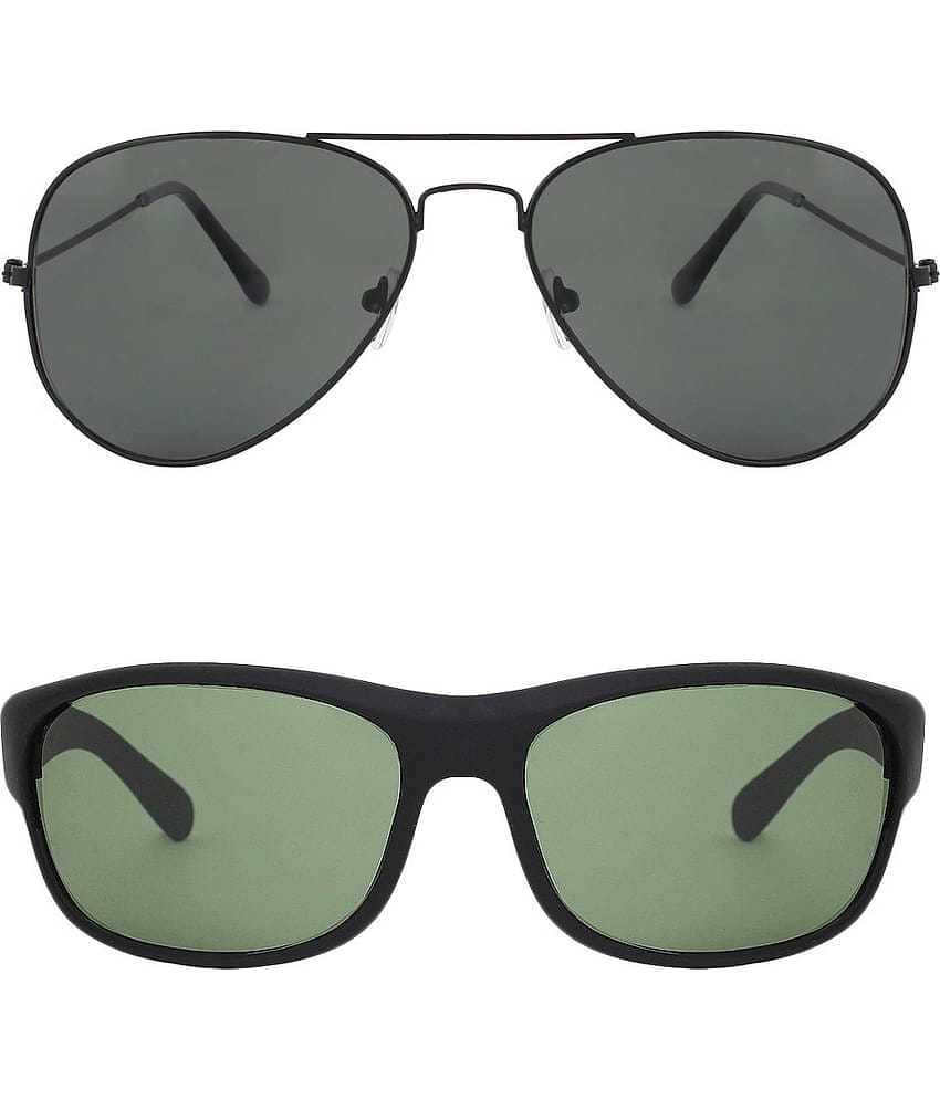 Kanny Devis - Black Wrap Around Sunglasses ( Pack of 2 )