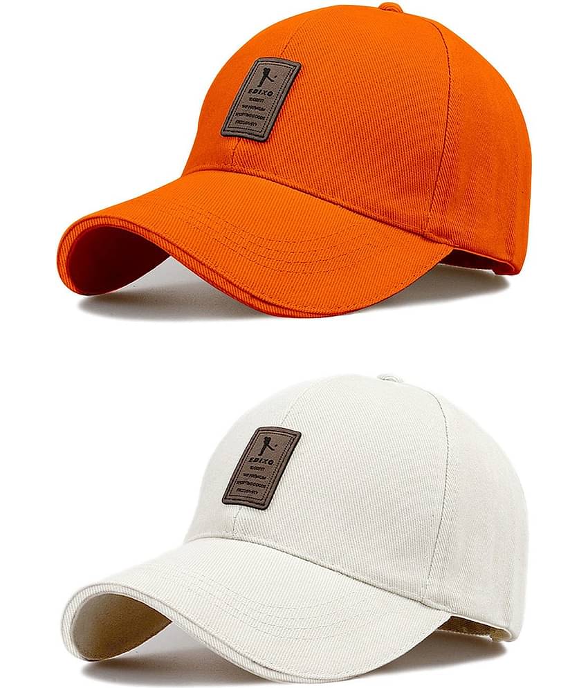 Alamos Pack of 2 Cotton Men's Cap ( Orange )