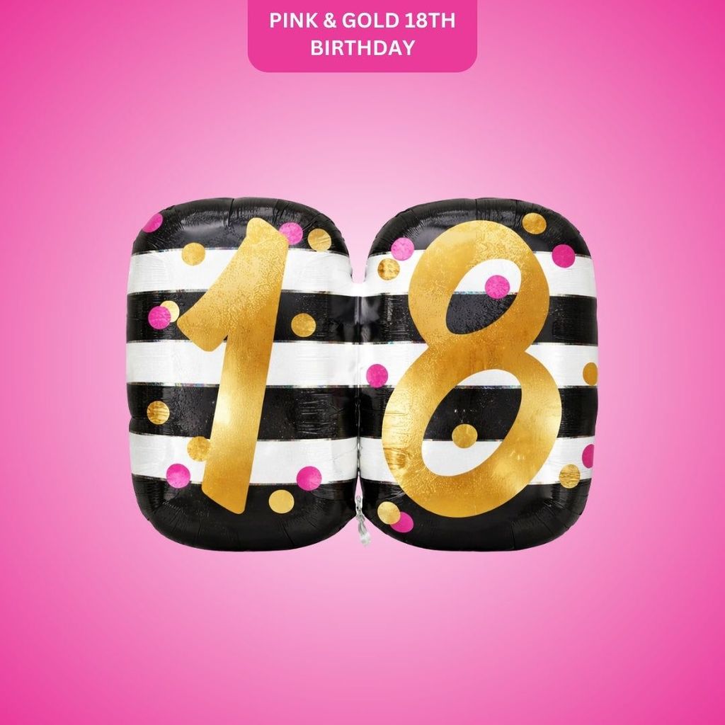 Pink & Gold 18th Birthday 25" P40 - Party and Festive Needs | Buy online on ZillyBuy
