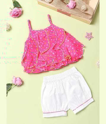 Nauti Nati Multicolor Polyester Baby Girl Top & Shorts ( Pack of 1 )