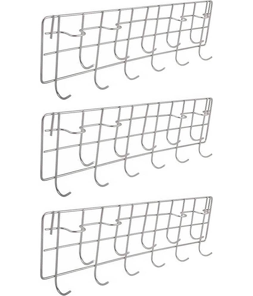 JISUN - Silver Stainless Steel Storage Racks ( Pack of 3 )