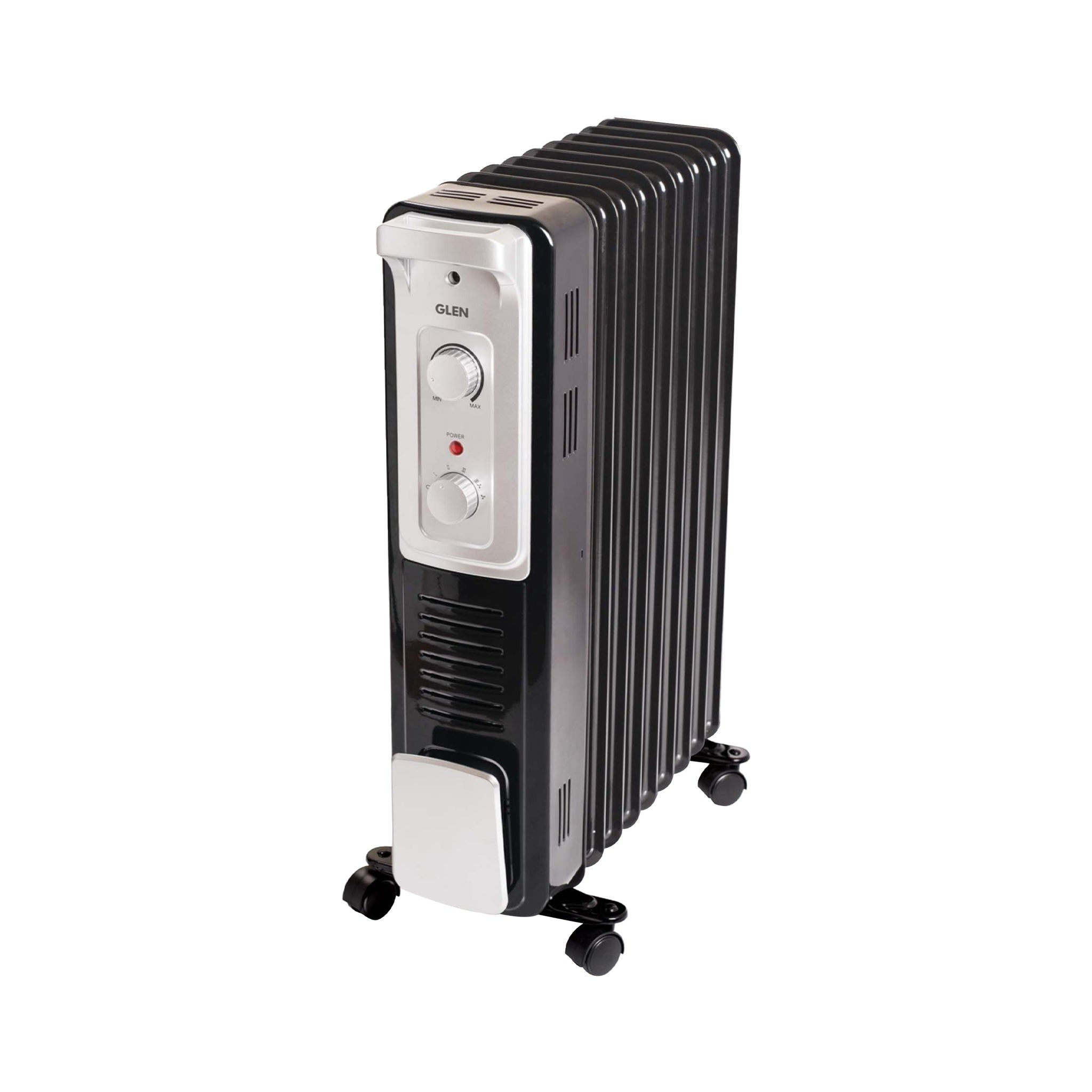 Oil Filled Radiator Room Heater with Turbo Ceramic Fan Black (7015OR) - 9/11/13 Fin