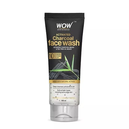 WOW Skin Science Activated Charcoal Face Wash Tube - 100 mL