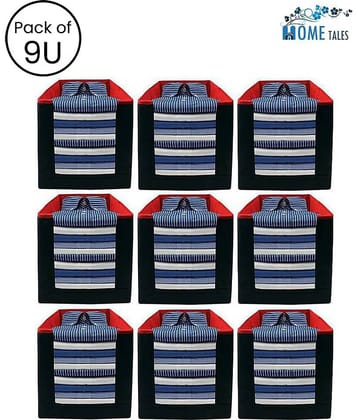 Non-Woven Shirt Stacker & Cloth Organizer,Black & Red (Pack of 9)