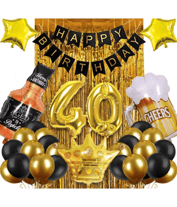 Jolly Party  40th Birthday Decorations for Men & Women - 33Pcs Birthday Decoration